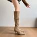 2024 Autumn Winter French Style Thin Strap Pointed Toe Suede Stiletto Over-the-Knee High Heel Long Women's Western Boots_vogvips.com