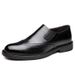 Euro Step 2025 New British Carved Brogue Work Business Casual Formal Men's Slip-On Leather Shoes_vogvips.com