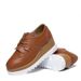 Women's Chunky Sole Platform Shoes With Fringe Detail, Round Toe Lace-Up Design For Casual Everyday Wear British Style Women's Leather Shoes_vogvips.com