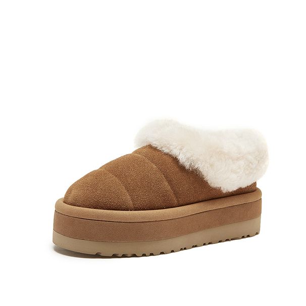Winter New Korean Version Plush Short Tube Slip-On Student Loafers Cotton Women's Shoes With Fleece For Warmth And_vogvips.com