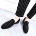 Leather men's loafers men's pointed leather shoes rhinestones men's shoes_vogvips.com