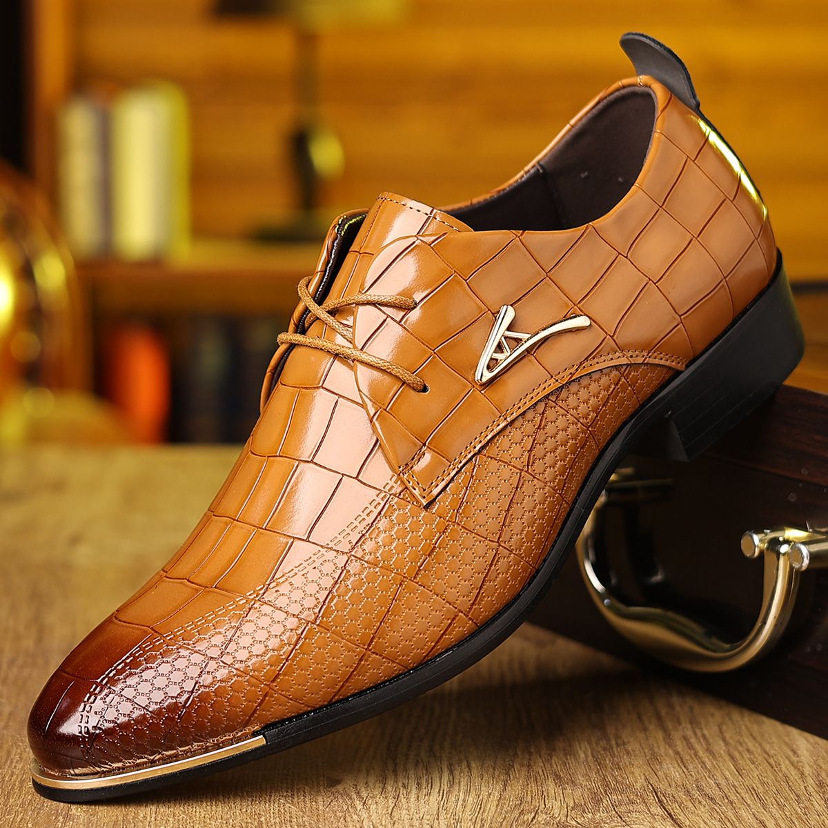 Autumn Cross-Border Large Size Formal Men's Business Casual Lace-Up Pointed Low-Cut Single Leather Shoes_vogvips.com