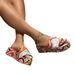 Large-size Thick-bottomed Round Head One-shaped Silk And Satin Drag Women's Foreign Trade Famous Ethnic Style Slippers_vogvips.com