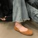 Small Single 2025 New Spring Round Toe Soft Sole Shallow Mouth Gentle Flat Bottom Grandma Scoop Casual Bean Shoes_vogvips.com