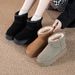 Wool Petite Snow Boots For Women With 9cm Hidden Heel, Sheepskin Thick Sole High Heels, Small Size Cotton Shoes 31 32 33_vogvips.com