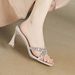Cameido Women's Fabric Square - Toe Elegant High - Heeled Shoes CD57851_vogvips.com