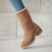 A-1 Women's Mid-calf Boots With Thick Heels And Lambskin Wool For Winter_vogvips.com