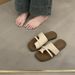 Roman For Women, Flat Outdoor Slippers, 2025 Spring/Summer New Square Toe Slip-On Beach Sandals_vogvips.com