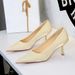 9527 French-style Fashion Banquet Pointed-toe Shallow Gold Silk Satin High-heeled Women, High-end Metal Stiletto Single_vogvips.com