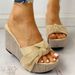 Fashionable Poe Heel Fish Mouth Slippers For Women Summer Large One Bow Women's Shoes 43 Sandals_vogvips.com