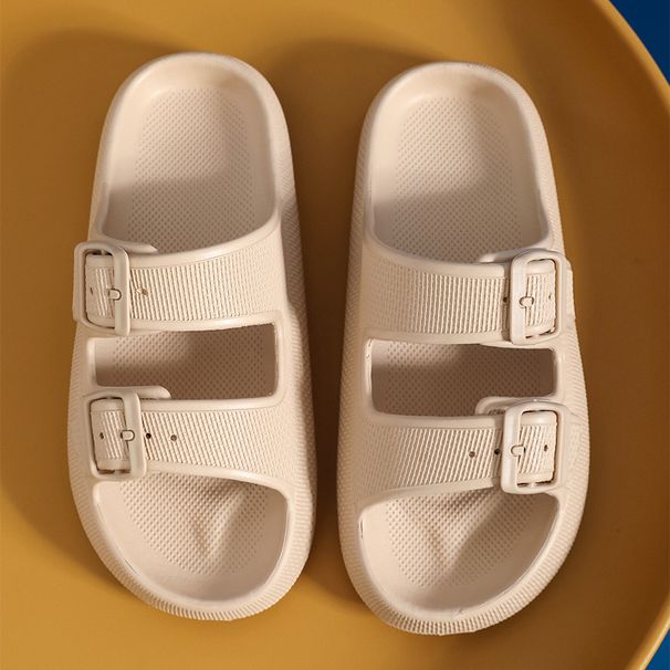 2023 New Adjustable Slippers Thick Sole Slippers Double Buckle Home Bathroom Anti Slip Cloud Slippers Women Outdoor Beach Slides_vogvips.com
