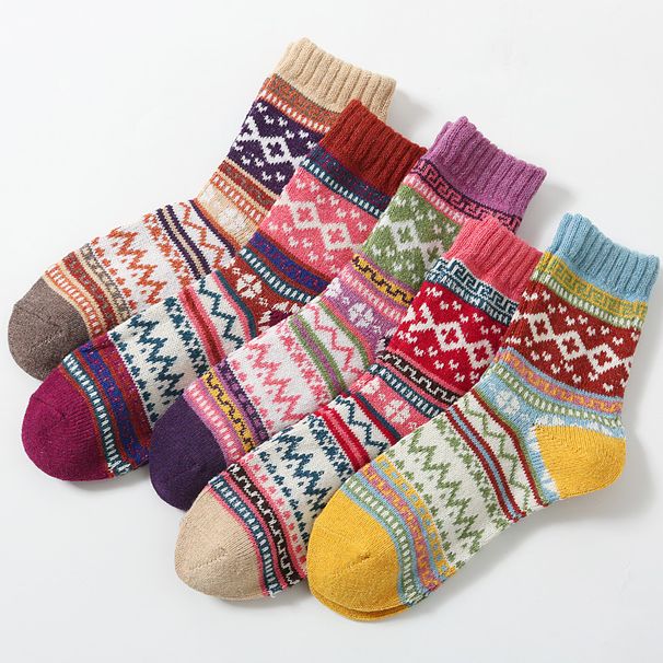 2025Winter Thickened Socks, Women's Warm Wool Socks, Retro Artistic Women's Socks 2025_vogvips.com