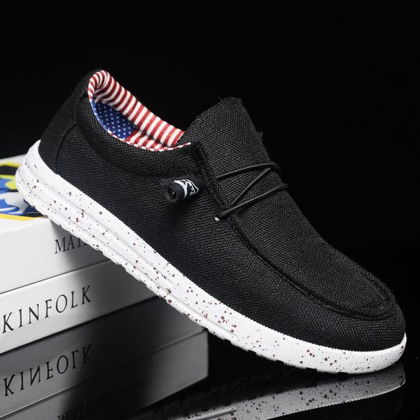 Large-size Men's Shoes, Loafers, Korean Style, Fashionable, Casual, Trendy, Breathable, Lightweight, Slip-on, Light Canvas Shoes_vogvips.com