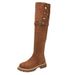 Chunky-heeled Knight Boots Women's Autumn/Winter New Retro Western Long Boots_vogvips.com