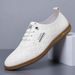 Suitable For All Seasons Summer New Men's Versatile Breathable Hollow White Sole Soft Surface Non-Slip Slip-On Driving Casual Leather Shoes_vogvips.com