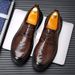 Internet Celebrity Loafers Men's Casual Business British Style Lace-up Small Leather Trendy Driving Shoes_vogvips.com
