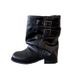 2025 New Black Melad Mid-Calf For Women With Pleated Pile Design Western Motorcycle Boots_vogvips.com