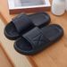Men's Thick-Soled Slip-On Slippers, Women's Summer Outer Wear Slippers, Home Soft-Soled Couples' Coconut Casual Velcro Wide-Foot Beach Bread Slippers_vogvips.com
