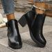 Women's Plus Size Suede Ankle Boots Autumn Mid Heel Chunky Retro Martin Style Side Zipper_vogvips.com