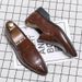 New Fashion Men's British Black Business Casual Loafer Shoes Daily Driving Office Leather Shoes One Foot Pedal Lazy Brown Banquet Dress Wedding Men's_vogvips.com