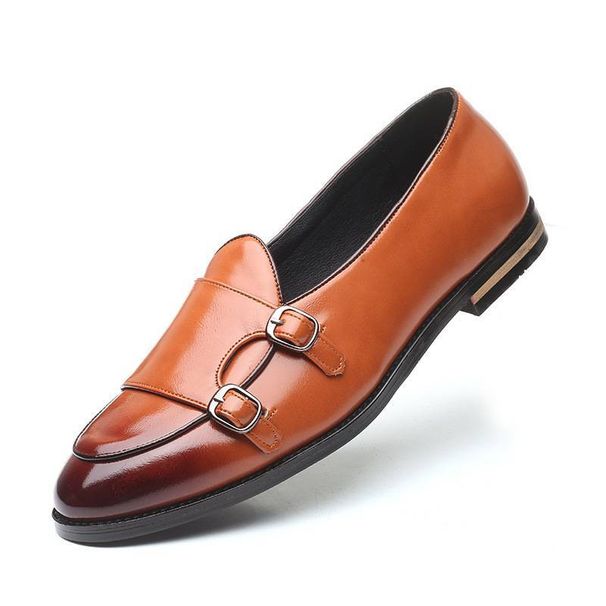 European Station Leather Shoes, British Bean Shoes, Fashionable Leather Belts, Double-buckle Small Leather Shoes_vogvips.com