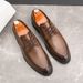 New Black And White Color-block Carved Brick Men's Shoes For Men's Business Leather British Derby Shoes Pointed Toe Banquet Wedding Leather Shoes_vogvips.com