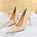 3391-3 【 】 Korean Version Slim High Heels, Foot Trimming, Slimming Effect, Shallow Mouth, Pointed Bow, Women's Single_vogvips.com