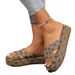 Women's plus Size Slippers Light Comfortable round Toe Plum Blossom Design Outdoor Wear_vogvips.com