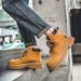 Retro Rhubarb Boots Men's Big Head Martin Boots Men's Retro Single Boots Short Boots Locomotive Boots Thick Bottom_vogvips.com