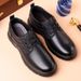 Top-layer Cowhide Men's Business Versatile And Stylish Breathable Shoes, British Casual Lace-up Single Leather Shoes_vogvips.com