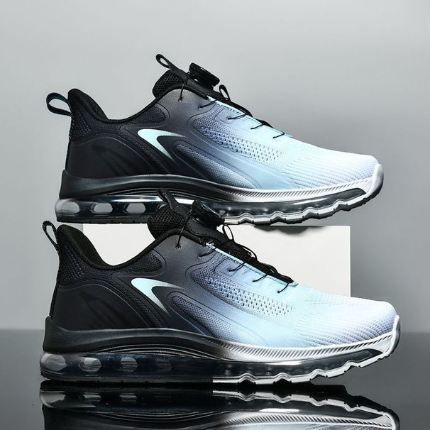Mens Blue White Gradient Air Cushion Running Shoes Breathable Mesh Upper Non Slip Athletic Sneakers For Sports And Daily_vogvips.com