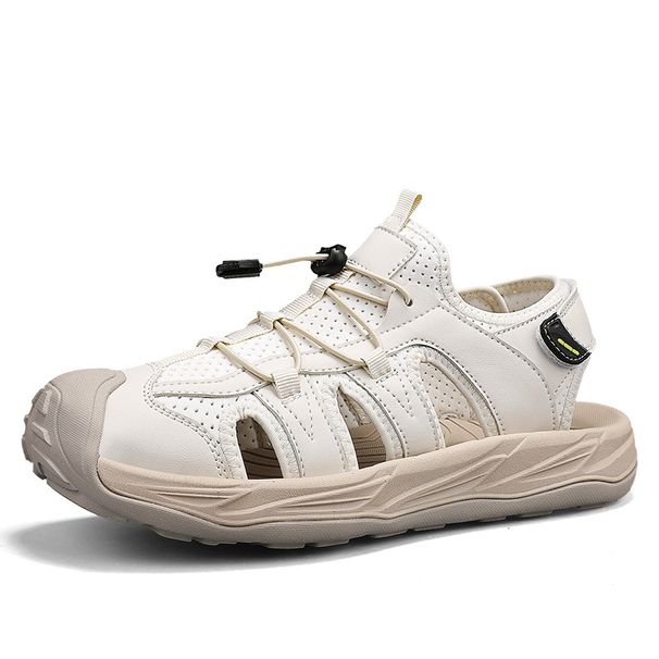 Baotou Men's Sandals Summer Outdoor Sports Beach Shoes Hollow Breathable Outdoor Sports Hiking Shoes_vogvips.com