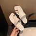 Grape Mom's Style Square Toe Flip Flop Sandals Women's Stylish Summer Suede PU Brown Rubber Sole Shoes_vogvips.com