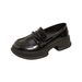 Small Loafers Women's Platform Shoes One Pedal Retro Small Leather Shoes British Style Single Shoes_vogvips.com
