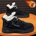 Men's Winter Fleece-Lined Martin Boots, British Retro High-Top Work Shoes, Thickened Warm Cotton Short Boots_vogvips.com