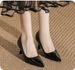 French Pointed Patent Leather Low-heeled Slip-on Shoes, Versatile And Comfortable For Daily Work And Office Wear, Professional High-heeled Shoes_vogvips.com
