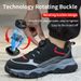 Men's Steel Toe Safety Work Shoes,Rotating Buckle,Breathable Mesh & Microfiber Leather Upper,EVA Sole Construction & Outdoor Working Sites Work Shoes_vogvips.com