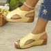 2025 New Plus Size Shoes Fish Mouth Cross Sponge Cake Thick Sole Velcro Women's Sandals Whsi_vogvips.com