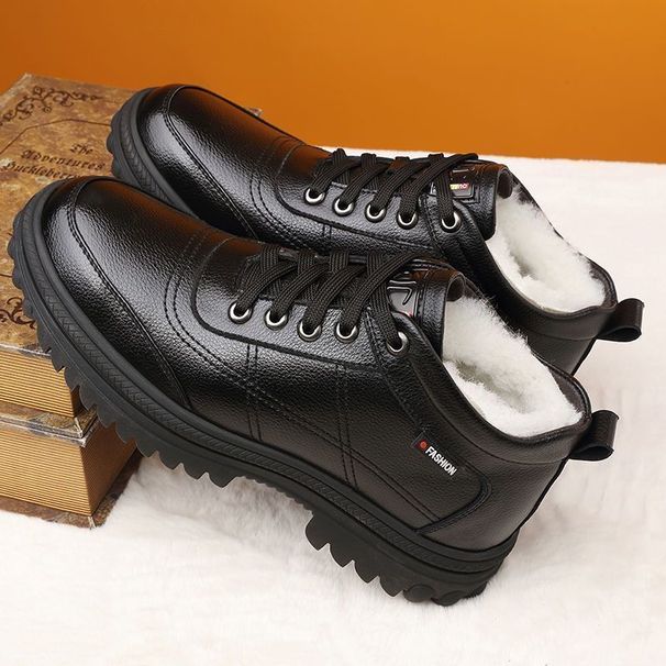 TerraStride 2025 Winter Thickened Men's Leather Large Toe Cotton Shoes High-top Warm Casual Style_vogvips.com