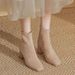 Heels French Style Chunky Ankle 2023 New Autumn Suede Square Toe High Heel Nude Boots For Women_vogvips.com