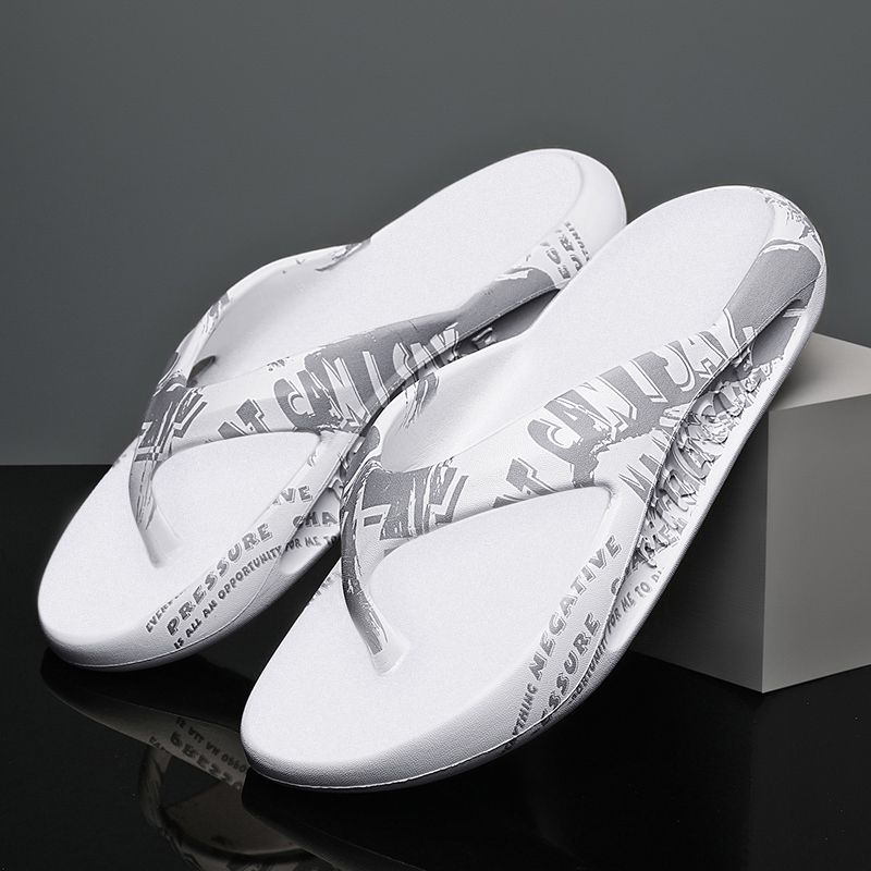 Printed Male And Female Couples Large Size EVA High Elastic Flip-flops Thick-soled Lightweight Slippers For Outdoor Beach Shoes_vogvips.com