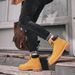 Men's & Women's Genuine Leather Work Boots - Unisex Mid-Calf Martin Boots With Rubber Sole, Comfortable & Stylish For Casual Wear_vogvips.com