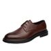 Euro Step Men's Leather British Style Pointed Toe Trendy Business Casual Lace-up Wear-resistant Fashion Brogue Shoes_vogvips.com