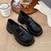 Round Toe Thick Sole Le Fu Single Shoe For Women, Black, College Style JK Small Leather Shoes, Versatile British 2025_vogvips.com