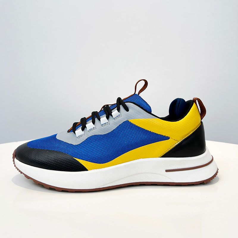 New Style Joggig Color Block Thick Sole Height Icreasig Lace-Up Couple Matchig Roud Toe Casual Me's Dad Shoes_vogvips.com