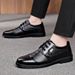 Men's Genuine PU Leather Oxford Shoes - Comfortable Slip-Resistant Business Casual Shoes For Office & Daily Wear_vogvips.com