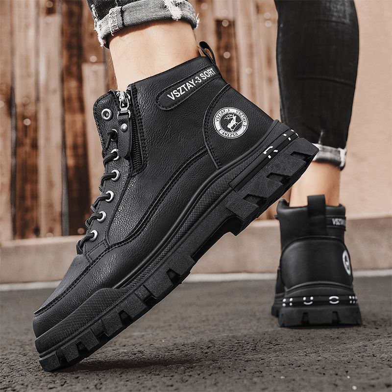 The New High-top Casual Men's Shoes For The Autumn , Thick-soled British Style Versatile Shoes_vogvips.com