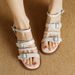 Retro Mid-heeled Sandals For Women's Summer New British Style With One-word Buckle Thick Heel Stepping On Shit Open-toed Roman Shoes For Women_vogvips.com