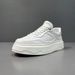 White Men's New Leather Thick Soled Board Versatile Breathable Casual Korean Version Fashionable White Shoes_vogvips.com