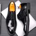 Euro Step First Layer Cowhide Autumn Brogue Carved Pattern Business Formal Suit Casual Leather Men Wedding Groom Shoes_vogvips.com